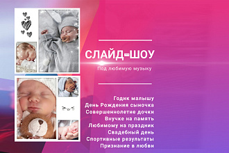 Слайд-шоу презентация, видеопоздравление с музыкой