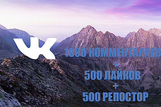 1000 комментариев для вашей записи + бонус в виде лайков и репостов