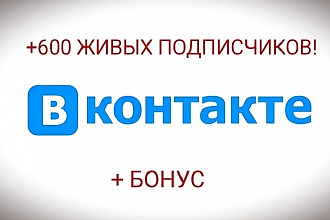 Добавлю Вконтакте + 550 подписчиков в группу + бонус