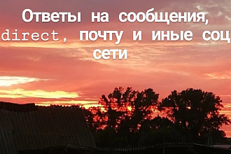 Разбор сообщений,direct,эл. почты и иных соц. сетей. Вести диалог