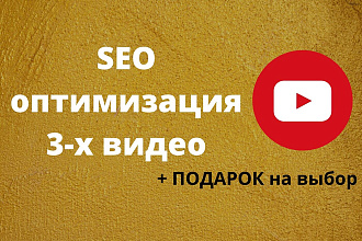 SEO Оптимизация 3-х видео на Youtube Заголовки, описания, теги
