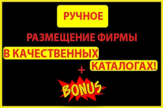 Ручное Размещение вашей Фирмы в Качественных каталогах