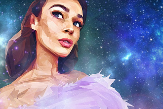 Космический портрет LOW POLY