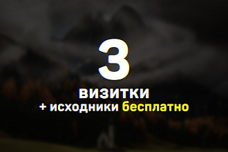 Дизайн визитки - 3 варианта + исходник бесплатно