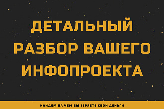 Детальный разбор вашего инфопроекта
