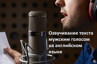 Озвучивание текстов на английском мужским голосом
