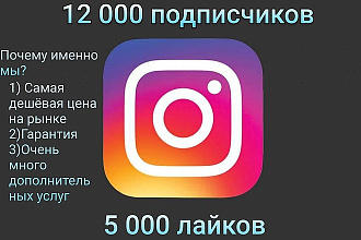 12000 подписчиков в Instagram с гарантией + 5199 лайков