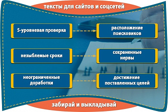 Написание текстов для сайтов и соцсетей