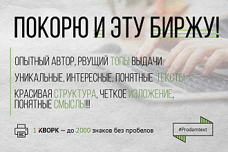Продающие SEO тексты от опытного автора