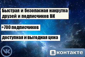 700 подписчиков в соц. сети ВКонтакте, по выгодной цене
