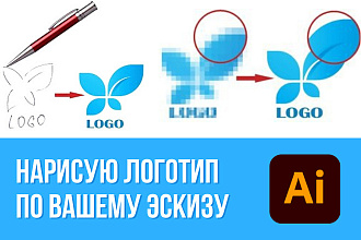 Нарисую логотип в векторе с 0 или по вашему эскизу