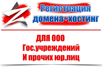 Регистрация хостинга и домена для ООО, Гос. Уч-й и прочих Юр. Лиц