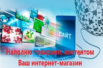 Наполню Ваш интернет-магазин контентом или товарами