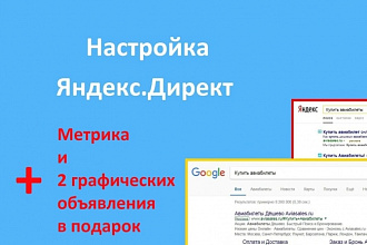Настройка Яндекс Директ+Метрика и графические объявления в подарок