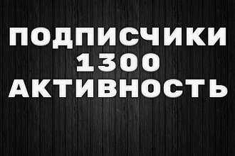 Подписчики 1300 ШТ. группа ВК активность