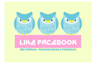 300 лайков - подписчиков в facebook