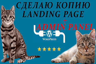 Скопирую страницу любой landing page с установкой панели управления
