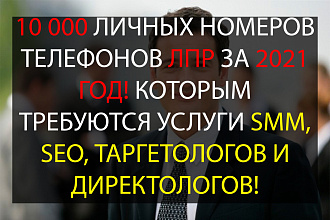10 000 Личных номеров телефонов действующих предпринимателей 2021 год
