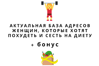 База email диета женщин, которые хотят похудеть - 9500 адресов