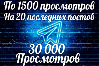 Добавлю по 1500 Просмотров на последние 20 публикаций. 30000 в общем