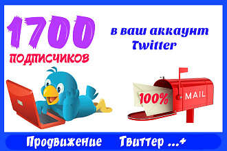 1700 подписчиков в ваш аккаунт Twitter
