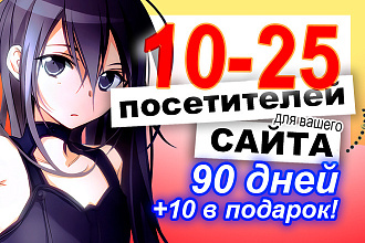 10-25 посетителей в течение 90 дней. Два буста х2 уже включены в услуга
