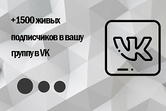 Раскрутка и продвижение групп VK +1500 живых подписчиков, гарантия