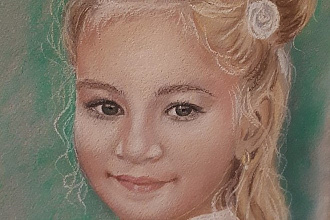 Детский портрет в цвете пастелью