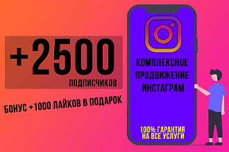 Привлеку 2500 подписчиков на аккаунт с гарантией + бонус 1000 лайков