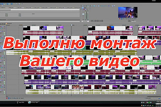 Выполню монтаж Вашего видео. Инфографика, анимация, красивые переходы