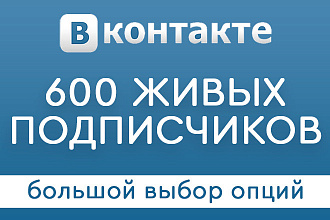 600 подписчиков - друзей Вконтакте на Ваш профиль или в группу