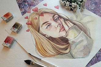 Акварельный портрет по фото