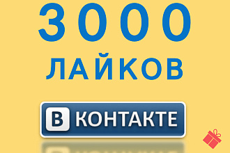 3000 качественных отметок мне нравиться Вконтакте+бонус 1000 в подарок
