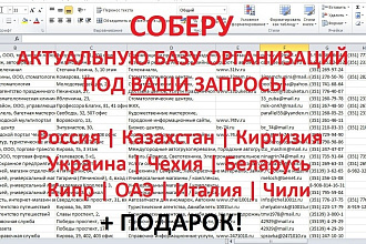 Соберу актуальную базу организаций под ваши критерии. + подарок