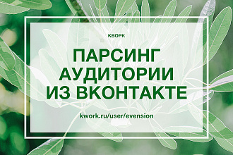 Сделаю парсинг и фильтрацию целевой аудитории из ВКонтакте