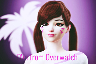 Авторская 3D модель D.Va из Overwatch