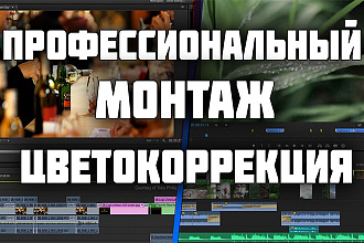 Монтаж видео + цветокоррекция видео