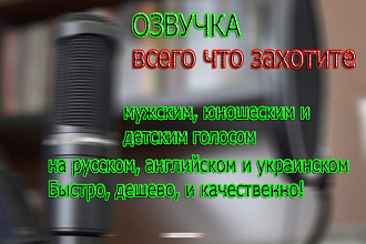Озвучка, сведение ПЕСЕН, редактирование АУДИО