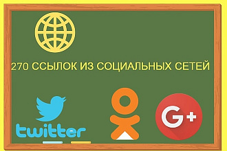 270 ссылок из социальных сетей на ваш сайт