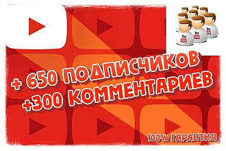 Добавлю 650 подписчиков + 300 комментариев на видео