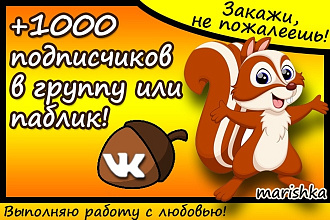 +1000 подписчиков в ВК