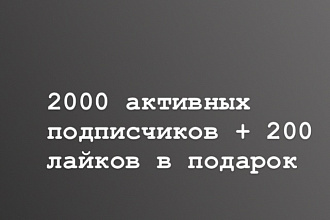 2000 подписчиков в Инстаграме + 200 лайков на любые публикации
