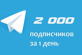 2000 русских подписчиков на канал, группу или бота Telegram. Быстро