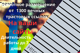 Грамотное размещение более 1300 вечных трастовых ссылок