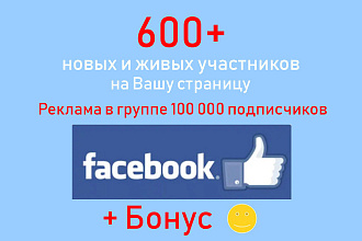 Facebook подписчики страницы - Привлеку 600 новых участников в паблик