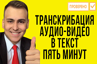 Транскрибация 5 минут, аудио в текст, видео в текст
