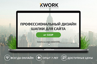 Профессиональный дизайн шапки для сайта