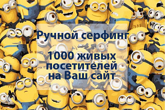 Ручной серфинг Вашего сайта живыми пользователями. 1000 человек