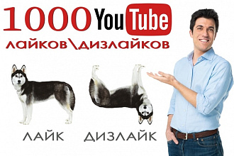 YouTube Лайки Дизлайки 1000 на видео