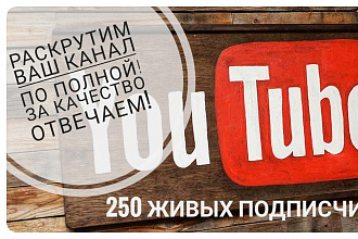 Безопасно. 250 живых подписчиков на YouTube